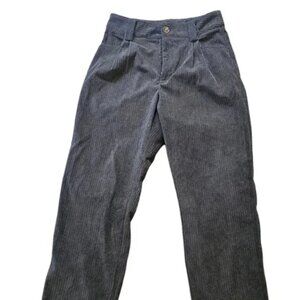 Miou Muse Corduroy Pleated High Waist Cuffed Ankle Gray Size Medium